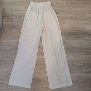 Love Tree White Linen Blend Wide Leg Pants Women's Size Small
